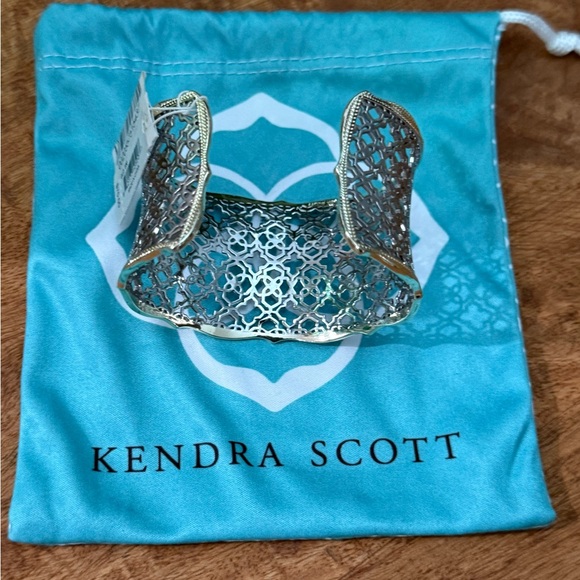 Kendra Scott Silver Intricate Candice silver and gold Cuff Bracelet one size NWT - Picture 9 of 10